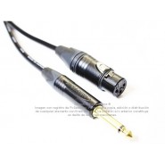 Cable Canare TS 1/4 (6.3 mm) a XLR Hembra Neutrik en oro grado estudio de 70 m